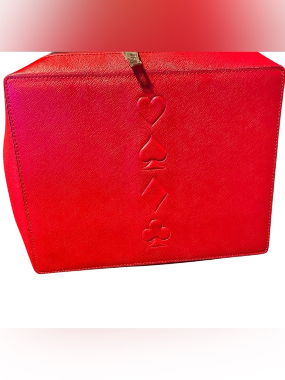 Estee Lauder Red Cosmetic Bag with Embossed Card Suits